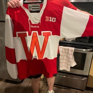 Authentic Reebok Wisconsin Hockey Jersey